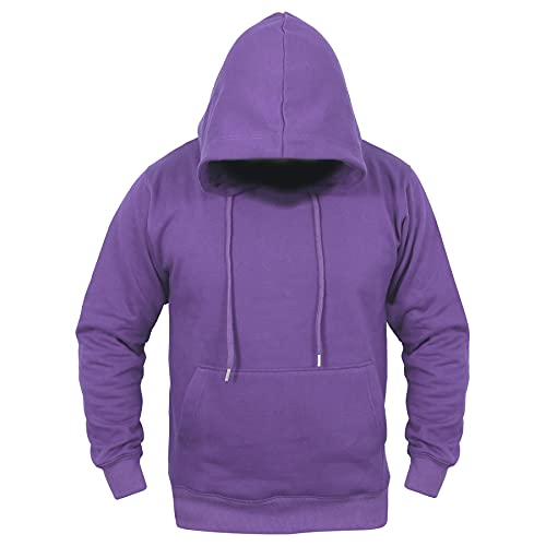 A2Z Herren Vlies Kapuzenpullover Zur Seite Fahren - Plain Sweatshirt Purple 4XL von A2Z