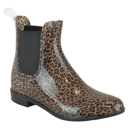 A2Z Regenstiefel für Damen, rutschfest, wasserdicht, leicht, Schneestiefel, perfekt für den täglichen Gebrauch, Damen, Outdoor, Chelsea-Stiefel, leopard, 38 EU von A2Z