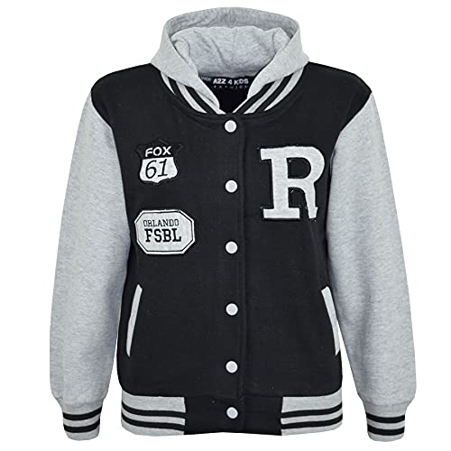 A2Z4Kids B.B Kapuzen R Fashion Fox Jacke Varsity Baseball - B.B Jacket New Fox Grey 2-3 von A2Z4Kids