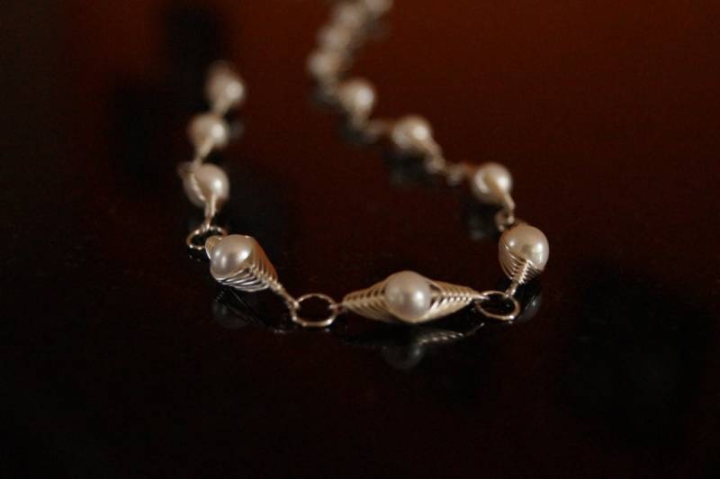 Weiße Perlen Sterling Silber Draht Gewickelt, Anweisung Und Braut Halskette Weiße Perlen Sterling Silber Draht Gewickelt, Anweisung Und Braut Halskette von A2rtJewelryByConny