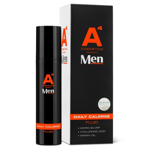 A4 Men - Daily Calming Fluid | Leichtes, schnell einziehendes Fluid für Männerhaut | Creme Hautberuhigend nach Rasur | auch für ölige und Mischhaut | antibakteriell (50ml) von A4 COSMETICS