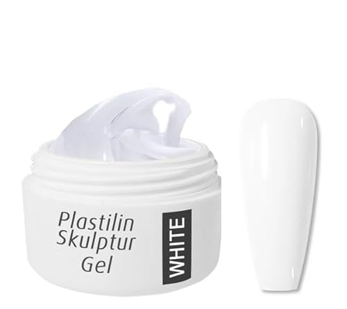 Plastilin Skulptur Gel mit hoher Viskosität - extrem stabil - Nagelgel Set Modellagegele UV/LED (PLASTILIN WHITE 15ml) von A4N AKTIVE4NAILS