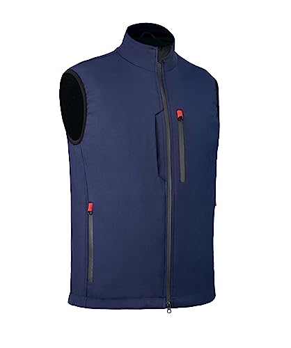 Ambick Krayz Outdoor-Softshellweste mit winddichtem Fleecefutter, ideale ärmellose Laufweste zum Golfen und Wandern (DE/NL/SE/PL, Alphanumerisch, M, Regular, Regular, Navy blau) von AAA Ambick