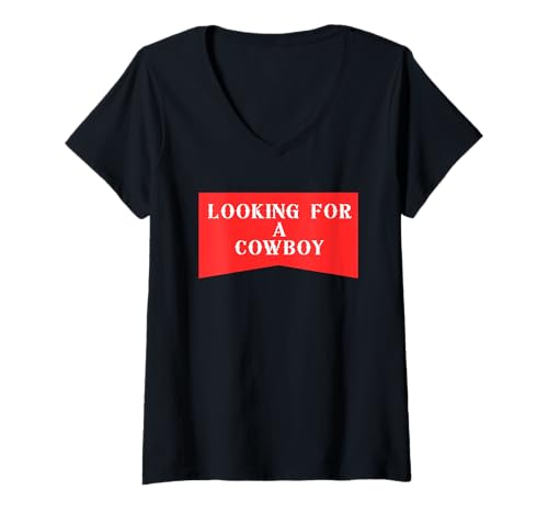Damen Country Western Auf der Suche nach einem Cowboy Lustige Country-Tour T-Shirt mit V-Ausschnitt Damen Country Western Auf der Suche nach einem Cowboy Lustige Country-Tour T-Shirt mit V-Ausschnitt von AAAesthetics