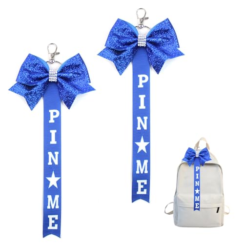 AABDTYYD 2 Stuks Cheerleader Schleife Schlüsselanhänger Band,Cheer Pin Gurt,Pin Me Band für Rucksack,Cheer Geschenke,Cheer Schleife Pin Halter für Cheer Tasche,Rucksack,Mädchengeschenk von AABDTYYD