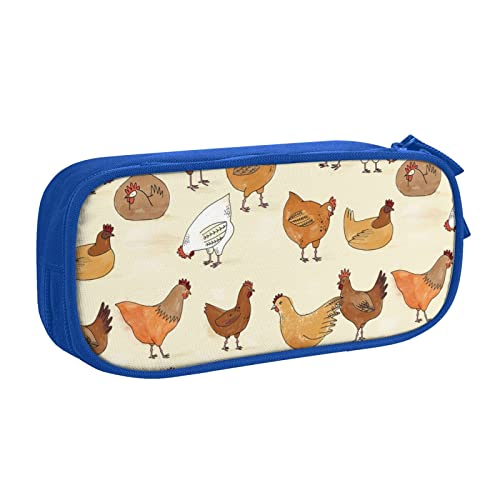 AABSTBFM A Brood of Chickens Federmäppchen, Stiftemäppchen, Tasche mit Reißverschluss, Schwarz, großes Fassungsvermögen, für Schule, Büro und Reisen, blau, Einheitsgröße, Schulranzen von AABSTBFM