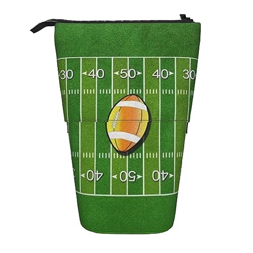 AABSTBFM Basketball-Federmäppchen, erweiterbar, vertikal – Mehrzweck-Stifttasche und Make-up-Tasche für Schule, Büro und Reisen, American Football Field Ball Sport, Einheitsgröße, Schulranzen von AABSTBFM