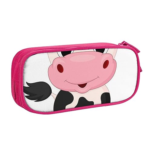 AABSTBFM Cartoon Milch Kuh Bleistift Fall Stift Tasche mit Reißverschluss, Schwarz Große Kapazität Bleistift Box für Schule, Büro und Reisen, rose, Einheitsgröße, Schulranzen von AABSTBFM