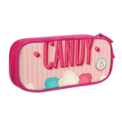 AABSTBFM Cotton Candy Federmäppchen mit Reißverschluss, Schwarz, große Kapazität, für Schule, Büro und Reisen, rose, Einheitsgröße, Schulranzen von AABSTBFM