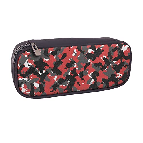 AABSTBFM Federmäppchen aus Leder, Motiv: tropischer Strand, Palme, Sonnenuntergang, bedruckt, Mehrzweck-Stifttasche und Make-up-Tasche für Schule, Büro und Reisen, camouflage, Einheitsgröße, von AABSTBFM