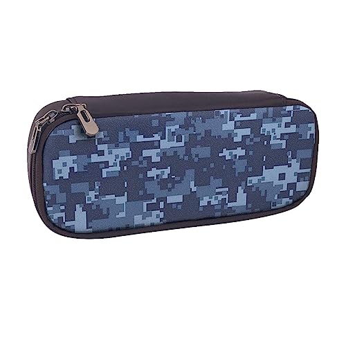 AABSTBFM Federmäppchen aus Leder mit Yorkie-Blumenmuster – Mehrzweck-Stifttasche und Make-up-Tasche für Schule, Büro und Reisen, Camouflage-Muster, Einheitsgröße, Schulranzen von AABSTBFM