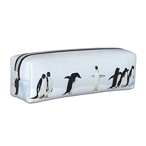 AABSTBFM Federmäppchen mit Hortensien, Gänseblümchen, Schmetterlingen, bedruckt, quadratisch, niedliches Leder, Reißverschluss, Stifteetui für Schule, Büro und Reisen, Pinguine auf dem Eisberg, AABSTBFM Federmäppchen mit Hortensien, Gänseblümchen, Schmetterlingen, bedruckt, quadratisch, niedliches Leder, Reißverschluss, Stifteetui für Schule, Büro und Reisen, Pinguine auf dem Eisberg, von AABSTBFM