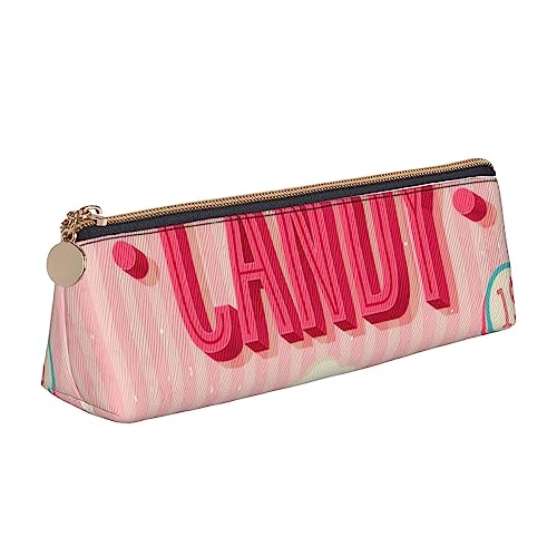 AABSTBFM Federmäppchen mit Jagdpfeilen, Dreiecken, Hirsch, niedliches Leder, Reißverschluss, vielseitig und langlebig, ideales Geschenk für Schule, Büro und Reisen, COTTON CANDY, Einheitsgröße, von AABSTBFM