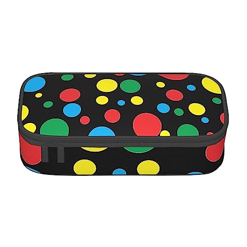 AABSTBFM Federmäppchen mit Reißverschluss, groß, gepunktet, vielseitig und langlebig, ideales Geschenk für Schule, Büro und Reisen, Schwarz / Weiß, Twister Polka Dots, Einheitsgröße, Schulranzen von AABSTBFM