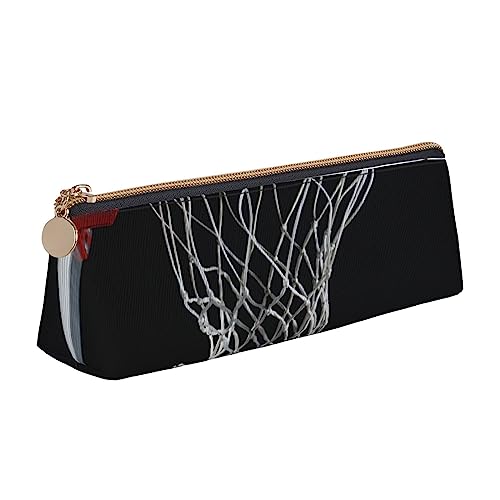 AABSTBFM Federmäppchen mit Schlangenhaut-Dreieck, Leder, Reißverschluss, vielseitig und langlebig, ideales Geschenk für Schule, Büro und Reisen, Schwarz / Weiß, Basketball, Einheitsgröße, Schulranzen von AABSTBFM