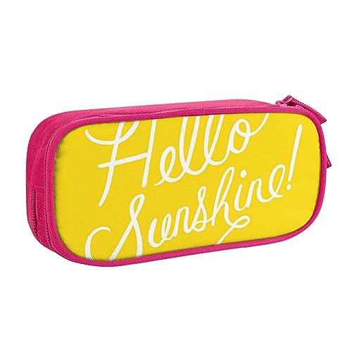 AABSTBFM Goodlooking Hello Sunshine Federmäppchen, Stifteetui mit Reißverschluss, Schwarz, großes Fassungsvermögen, für Schule, Büro und Reisen, rose, Einheitsgröße, Schulranzen von AABSTBFM