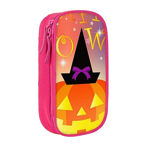 AABSTBFM Happy Halloween Day Federmäppchen, großes Fassungsvermögen, mit Reißverschluss, ideales Geschenk für Schule, Büro und Reisen, Schwarz, rose, Einheitsgröße, Schulranzen von AABSTBFM