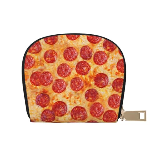 AABSTBFM Kreditkartenetui mit Dollarzeichen-Motiv, bedrucktes Kreditkartenetui aus PU-Leder, Organizer-Tasche für Männer und Frauen, 3D Pizza Pepperoni, Einheitsgröße von AABSTBFM