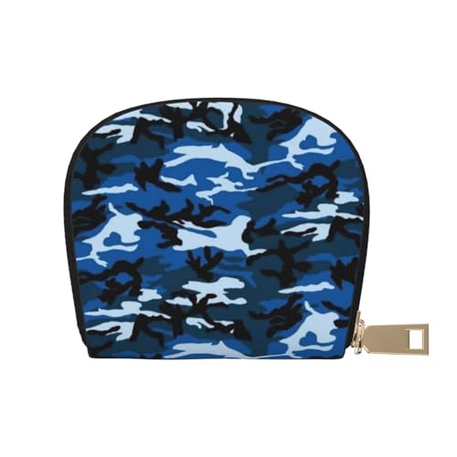 AABSTBFM Kreditkartenetui mit Hühnermuster, PU-Leder, Organizer-Tasche für Männer und Frauen, blau camouflage, Einheitsgröße von AABSTBFM