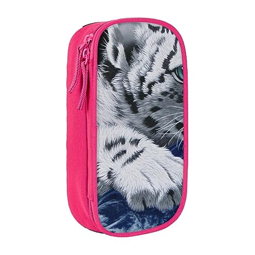 AABSTBFM Little Tiger in Space Federmäppchen, großes Fassungsvermögen, mit Reißverschluss, ideales Geschenk für Schule, Büro und Reisen, Schwarz, rose, Einheitsgröße, Schulranzen von AABSTBFM