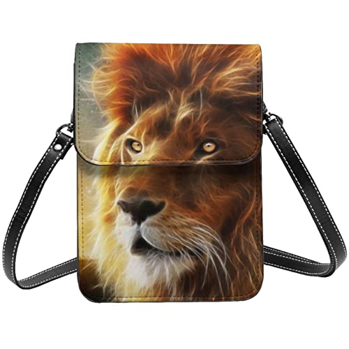 AABSTBFM Niedliche Hahn-Hühner-Umhängetasche für Damen und Mädchen, Geldbörse, Handtaschen, PU-Leder, Handytasche, Scifi Löwe, Einheitsgröße von AABSTBFM