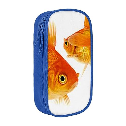 AABSTBFM Niedliches Goldfisch-Mäppchen, großes Fassungsvermögen, mit Reißverschluss, ideales Geschenk für Schule, Büro und Reisen, Schwarz, blau, Einheitsgröße, Schulranzen von AABSTBFM