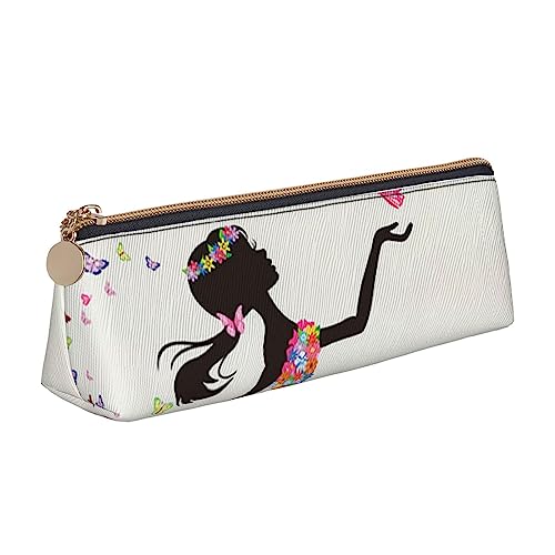 AABSTBFM Skelette Yoga Dreieck Federmäppchen Niedliches Leder Reißverschluss Stifteetui Tasche - Vielseitig und langlebig, ideales Geschenk für Schule, Büro und Reisen, Mädchen Dance Butterfly, von AABSTBFM