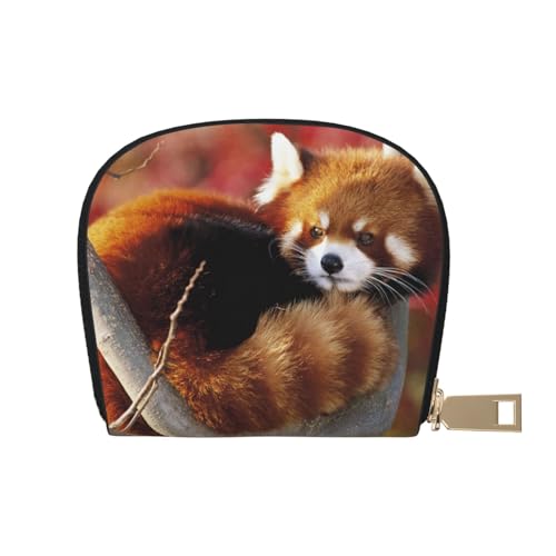 AABSTBFM Sunset Weinglas bedrucktes Kreditkartenetui | PU-Leder Kartenetui Organizer Tasche für Männer und Frauen, Red Panda, Einheitsgröße von AABSTBFM