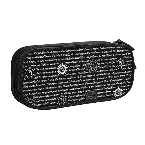 AABSTBFM Supernatural Inspiration Federmäppchen, Stiftemäppchen, Tasche mit Reißverschluss, Schwarz, großes Fassungsvermögen, für Schule, Büro und Reisen, Schwarz , Einheitsgröße, Schulranzen von AABSTBFM