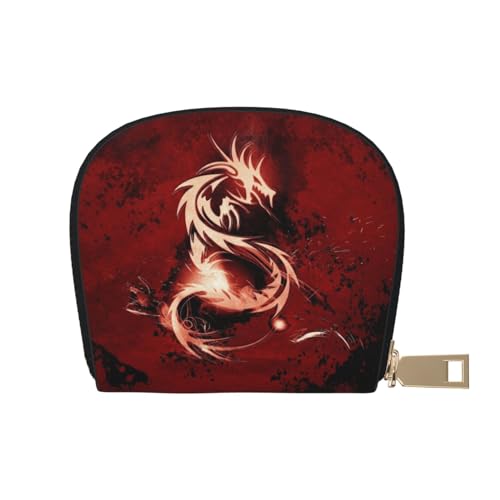 AABSTBFM Thug Life Kreditkartenetui mit Blumenmuster, PU-Leder, Organizer-Tasche für Männer und Frauen, Blood Red Dragon, Einheitsgröße von AABSTBFM