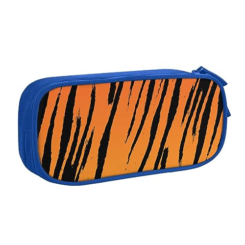 AABSTBFM Tiger Stripe Federmäppchen mit Reißverschluss, Schwarz, großes Fassungsvermögen, für Schule, Büro und Reisen, blau, Einheitsgröße, Schulranzen von AABSTBFM