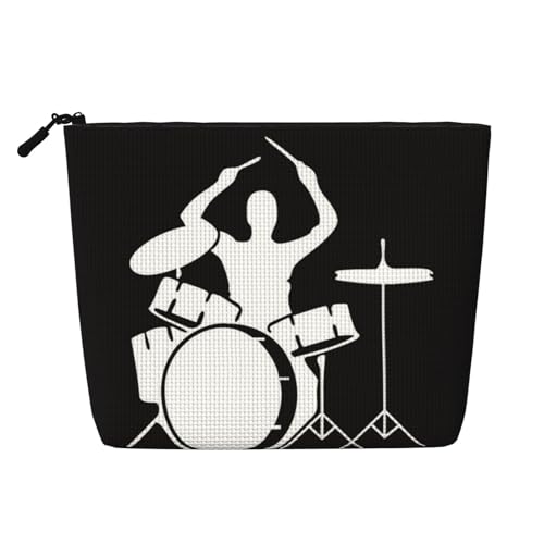 Bedruckte Make-up-Tasche für Damen, mit Reißverschluss, Reise-Kosmetiktasche, Organizer, Schwarz , Einheitsgröße, Kosmetiktasche Bedruckte Make-up-Tasche für Damen, mit Reißverschluss, Reise-Kosmetiktasche, Organizer, Schwarz , Einheitsgröße, Kosmetiktasche von AABSTBFM
