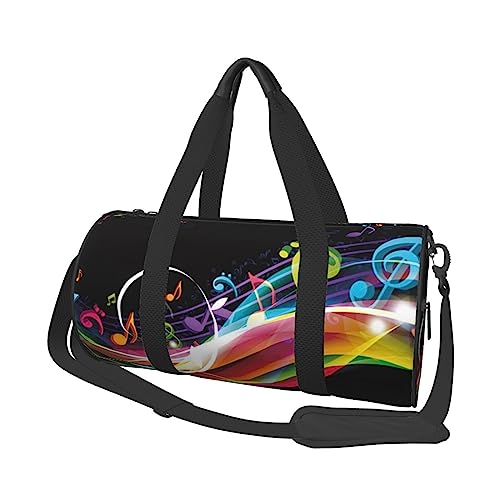 Girl Dance Butterfly Runde Reisetasche mit großem Fassungsvermögen, leicht und langlebig, ideales Geschenk für Wandern, Urlaub, Geschäftsreisen und mehr, Bunte Musik, Einheitsgröße von AABSTBFM