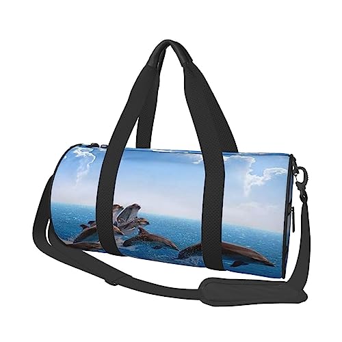 Girl Dance Butterfly Runde Reisetasche mit großem Fassungsvermögen, leicht und langlebig, ideales Geschenk für Wandern, Urlaub, Geschäftsreisen und mehr, Einzigartiger 3D-Tier-Delfin, Einheitsgröße von AABSTBFM