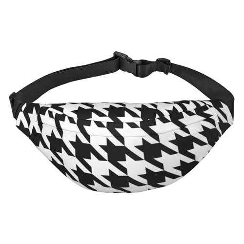 Gürteltasche mit süßem Goldfisch-Aufdruck für Herren und Damen, für Reisen, Laufen, Crossbody-Bauchtasche, Houndstooth Schwarz, Einheitsgröße von AABSTBFM