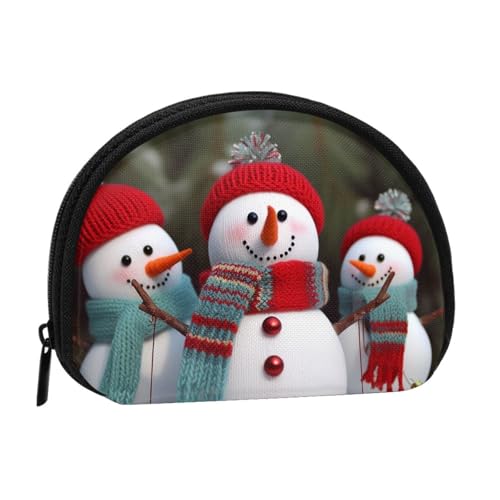 Klassische Geldbörse mit floralem Wirbeldruck, Mini-Beutel, Geldbörse, Wickeltasche für Damen, Mädchen, Kinder, Weihnachts-Schneemänner, Einheitsgröße, Münztasche von AABSTBFM
