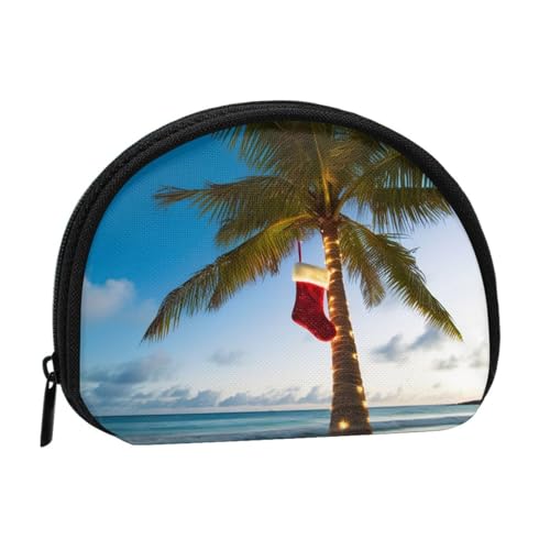 Kleingeldbörse mit Aufschrift "Merry Christmas", für Damen, Mädchen, Kinder, Frohe Weihnachten Palme, Einheitsgröße, Münztasche von AABSTBFM