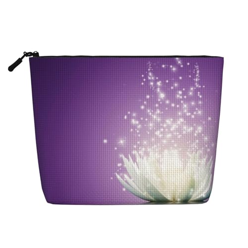 Kosmetiktasche mit Lotusblüte, bedruckt, für Damen, Make-up-Tasche, Reißverschluss, Reise-Kosmetiktasche, Organizer, Schwarz , Einheitsgröße, Kosmetiktasche Kosmetiktasche mit Lotusblüte, bedruckt, für Damen, Make-up-Tasche, Reißverschluss, Reise-Kosmetiktasche, Organizer, Schwarz , Einheitsgröße, Kosmetiktasche von AABSTBFM