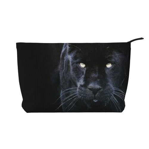 Make-up-Tasche für Damen, Panther mit blauen Augen, aus Kordsamt, mit Reißverschluss, Reise-Kosmetiktasche, Organizer, Schwarz , Einheitsgröße, Kosmetiktasche Make-up-Tasche für Damen, Panther mit blauen Augen, aus Kordsamt, mit Reißverschluss, Reise-Kosmetiktasche, Organizer, Schwarz , Einheitsgröße, Kosmetiktasche von AABSTBFM