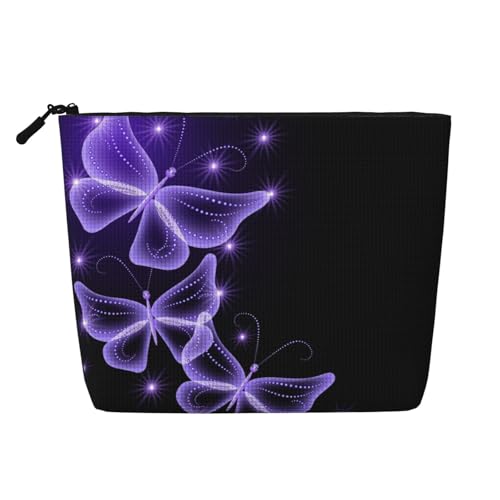 Make-up-Tasche für Damen, mit Reißverschluss, Motiv: Schmetterling, mit Reißverschluss, Kosmetiktasche, Organizer, Schwarz , Einheitsgröße, Kosmetiktasche von AABSTBFM
