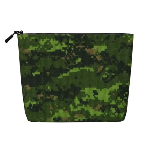 Make-up-Tasche für Damen, mit digitalem Camouflage-Muster, mit Reißverschluss, Reise-Kosmetiktasche, Organizer, Grün, Schwarz , Einheitsgröße, Kosmetiktasche Make-up-Tasche für Damen, mit digitalem Camouflage-Muster, mit Reißverschluss, Reise-Kosmetiktasche, Organizer, Grün, Schwarz , Einheitsgröße, Kosmetiktasche von AABSTBFM