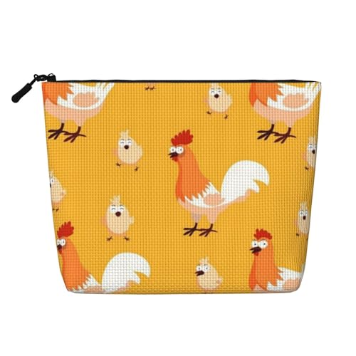 Make-up-Tasche mit Huhn-Motiv für Damen, mit Reißverschluss, Reise-Kosmetiktasche, Organizer, Schwarz , Einheitsgröße, Kosmetiktasche Make-up-Tasche mit Huhn-Motiv für Damen, mit Reißverschluss, Reise-Kosmetiktasche, Organizer, Schwarz , Einheitsgröße, Kosmetiktasche von AABSTBFM