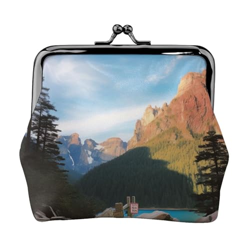 Münzgeldbörse mit Nationalpark-Aufdruck, Kussschloss, PU-Leder, Mini-Beutel, Geldbörse, Wickeltasche für Damen, Mädchen, Kinder, Schwarz , Einheitsgröße, Münztasche Münzgeldbörse mit Nationalpark-Aufdruck, Kussschloss, PU-Leder, Mini-Beutel, Geldbörse, Wickeltasche für Damen, Mädchen, Kinder, Schwarz , Einheitsgröße, Münztasche von AABSTBFM