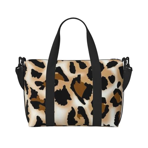 Reisetasche mit Leopardenmuster für Damen und Herren, Wochenendtasche mit verstellbarem Schultergurt und Griff, Schwarz , Einheitsgröße, Reisetasche Reisetasche mit Leopardenmuster für Damen und Herren, Wochenendtasche mit verstellbarem Schultergurt und Griff, Schwarz , Einheitsgröße, Reisetasche von AABSTBFM