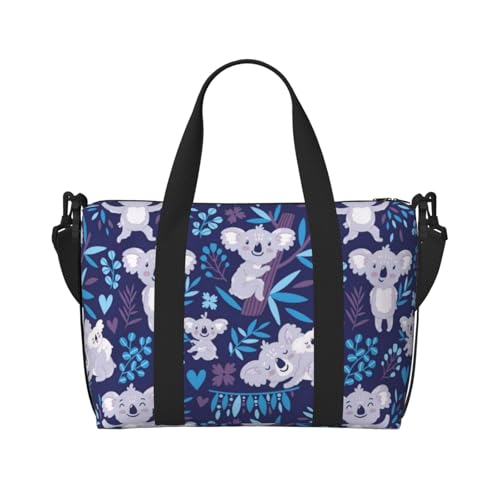 Schöne Reisetasche mit Koala-Aufdruck für Damen und Herren, Wochenend-Übernachtungstasche mit verstellbarem Schultergurt und Griff, Schwarz , Einheitsgröße, Reisetasche Schöne Reisetasche mit Koala-Aufdruck für Damen und Herren, Wochenend-Übernachtungstasche mit verstellbarem Schultergurt und Griff, Schwarz , Einheitsgröße, Reisetasche von AABSTBFM