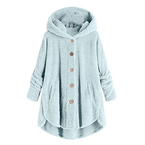 AACH Hoodie Damen Oversize PlüSchjacke Warm GefüTterte Fleecemantel LäSsige Teddyjacke Flauschig KäTzchen Wintermantel Lange Cardigan Kuschelig Kawaii Kapuzenjacke mit Taschen Mantel von AACH