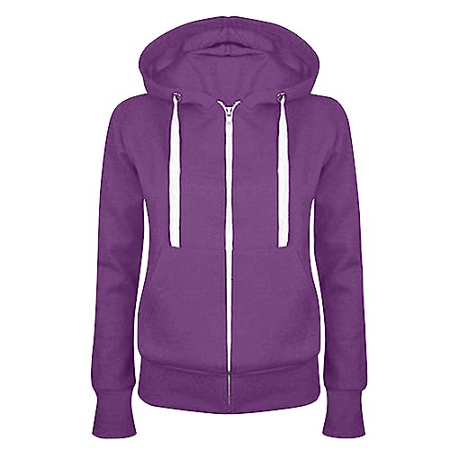 AACH Hoodie Jacke Damen Lang Kapuzenjacke Große Größen Sweatjacke Zip up Jacke Casual Loose Langarmshirt Hoodies Winter Stilvolle Sweatshirt mit Kapuze Winterjacke Baumwolle Jacken von AACH