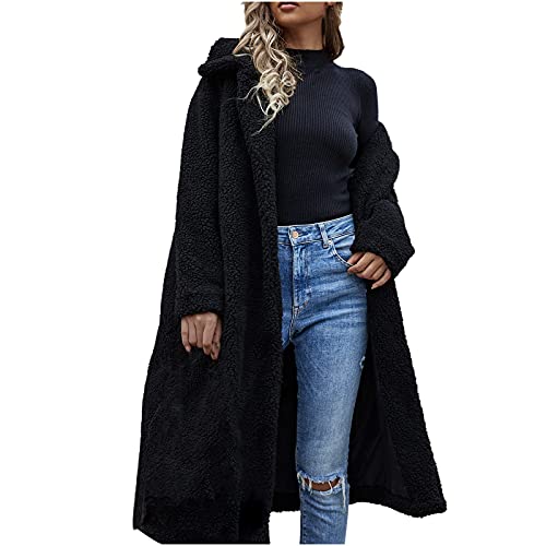 AACH Kunstpelz Mantel Damen Kunstfell Jacke Elegant Kunstpelz Dickes Mantel Winterjacke Stehkragen Schöne Pelzmantel Herbst Winter Pelzjacke damen kleider winter sale von AACH