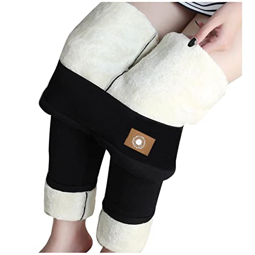 AACH Leggings Damen Gefütterte Thermoleggins Mit Teddy-Innenfleece High Waist Leggins Warm Winter Sportleggins Lang Strumpfhosen Yogahose Laufhose Thermounterwäsche Warm Strumpfhos von AACH