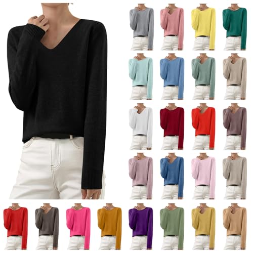 AACH Pullover für Damen Winter Strickpullover Langarm Gestrickte Pulli Rundhals Warm Winterpullover Basic Einfarbig Strickpulli Leicht Strick Pullis Baumwoll Elegant Vielseitige Sweater AACH Pullover für Damen Winter Strickpullover Langarm Gestrickte Pulli Rundhals Warm Winterpullover Basic Einfarbig Strickpulli Leicht Strick Pullis Baumwoll Elegant Vielseitige Sweater von AACH